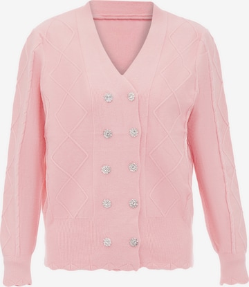 carato Knit Cardigan in Pink: front