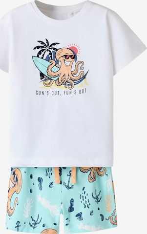 NAME IT Joggingpak 'Flaz' in Wit: voorkant