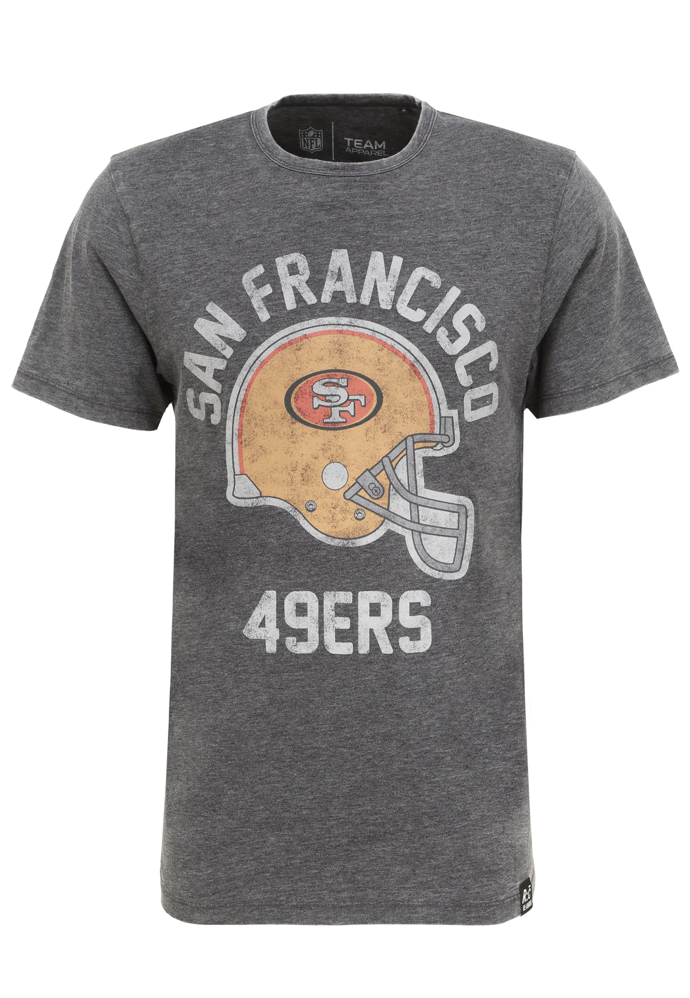 Recovered Shirt 'NFL Helmet Print' in Grey: front