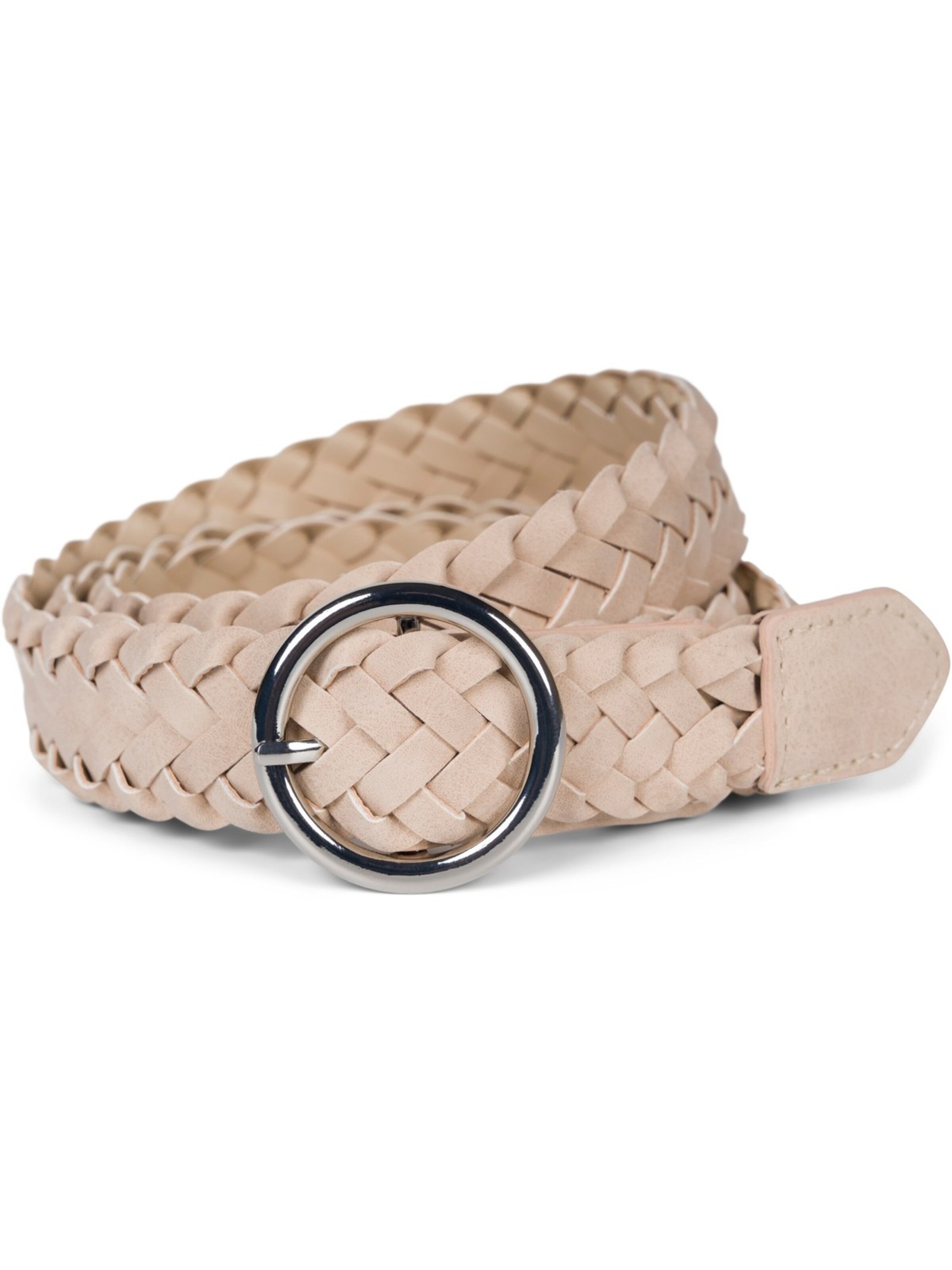 styleBREAKER Gürtel 'Schmaler Flechtgürtel'‌‌ in Beige
