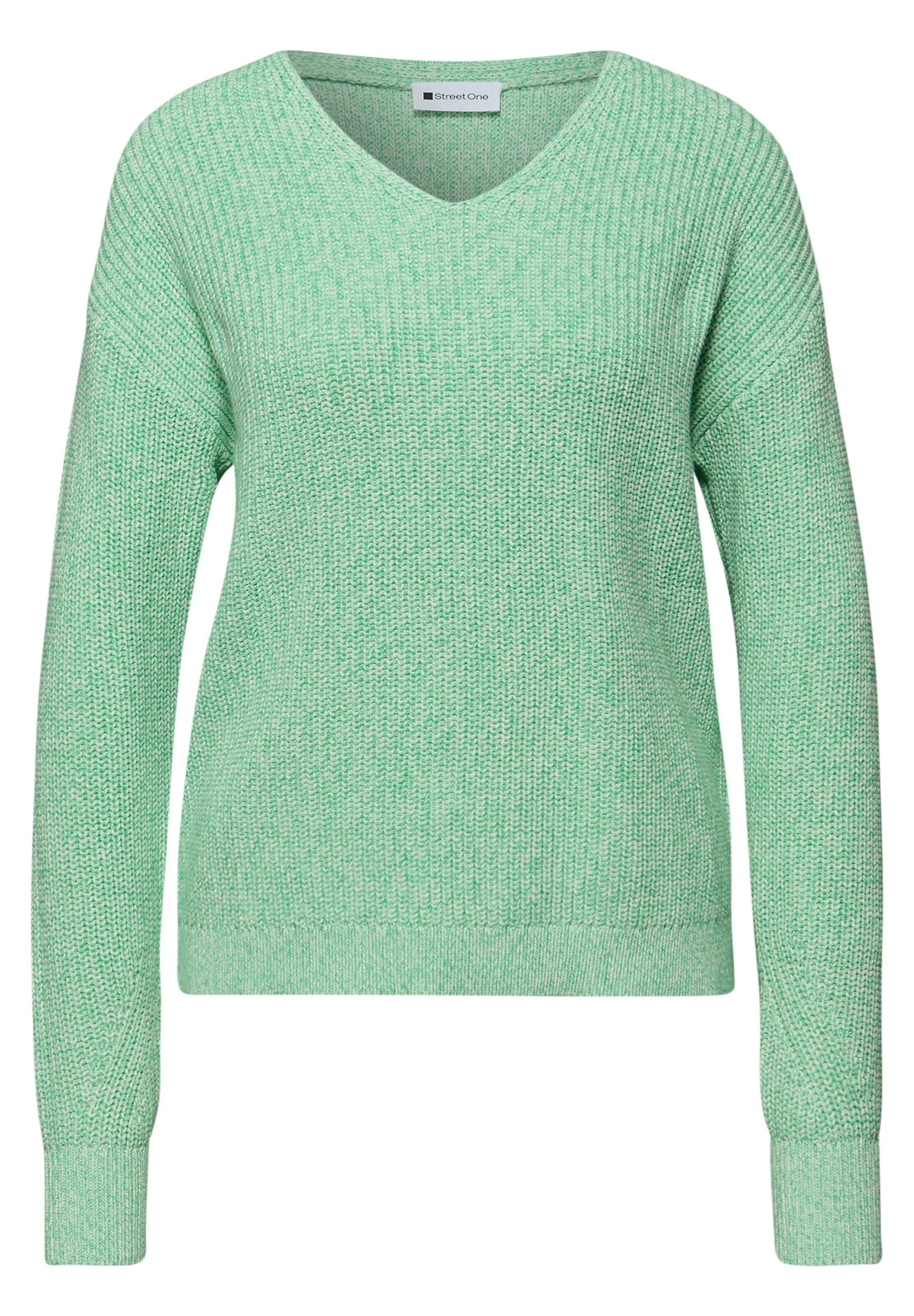 STREET ONE Pullover 'Mouliné' in Grün: Vorderseite