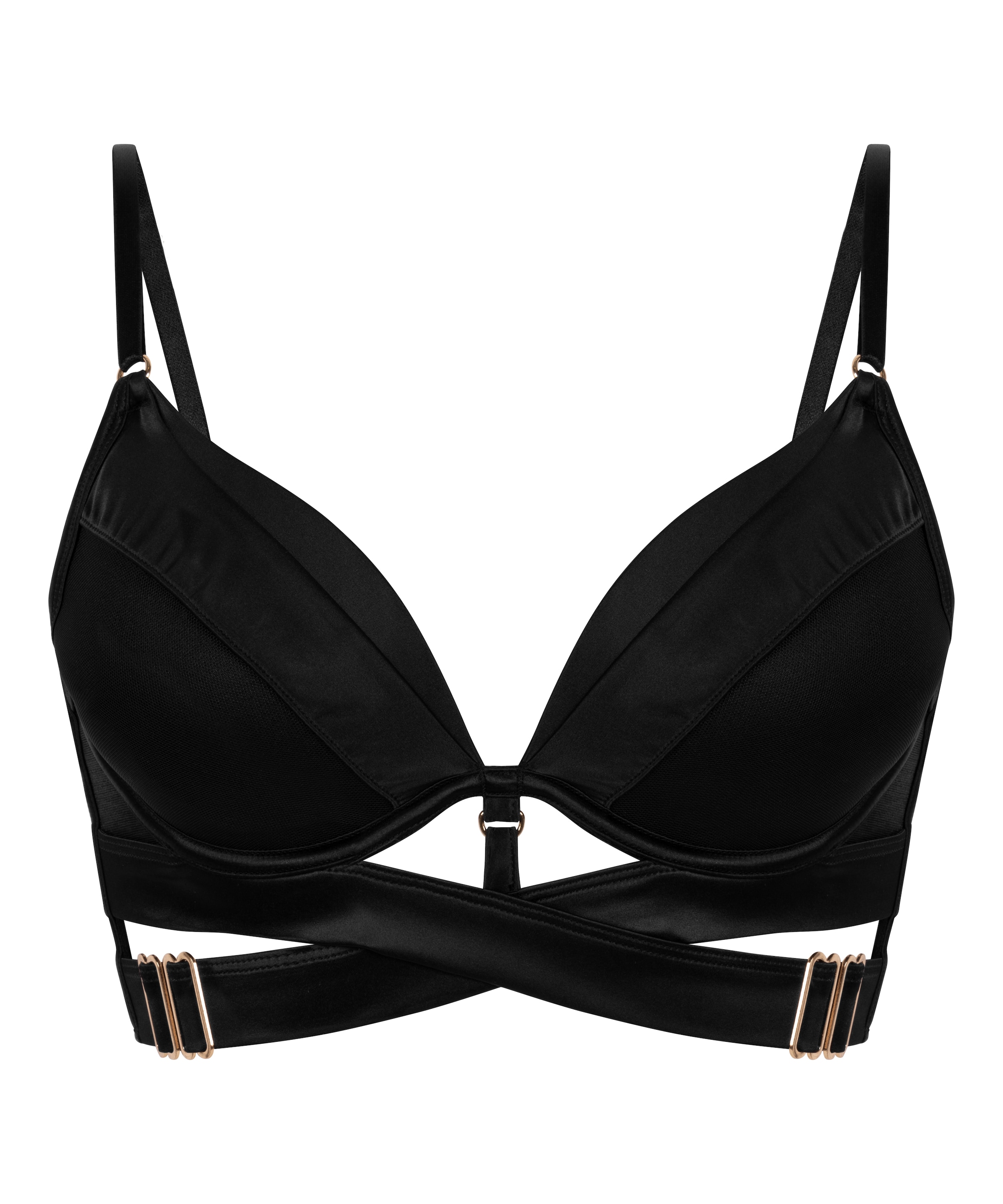 HunkemöllerPush-up Grudnjak - crna boja: prednji dio