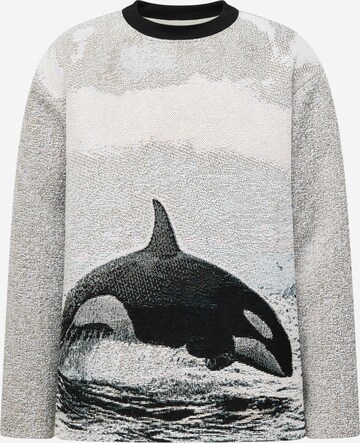 anerkjendt Sweater 'AKKNUD JACQUARD' in Grey: front