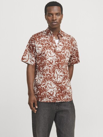 JACK & JONES Regular fit Overhemd in Bruin: voorkant
