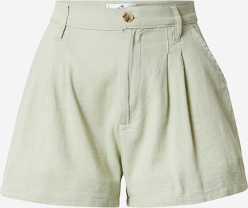 HOLLISTER - Calças com pregas 'EMEA' em verde: frente