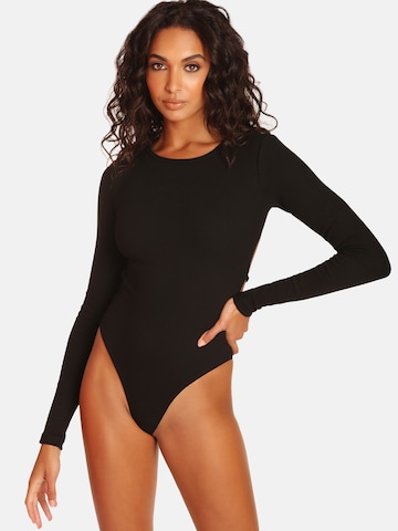 OW Collection Shirt Bodysuit 'STAN' in Black: front