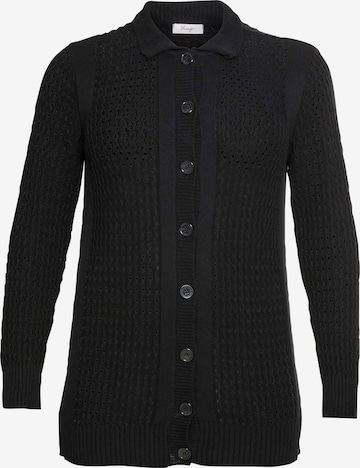 SHEEGO Knit Cardigan in Black: front