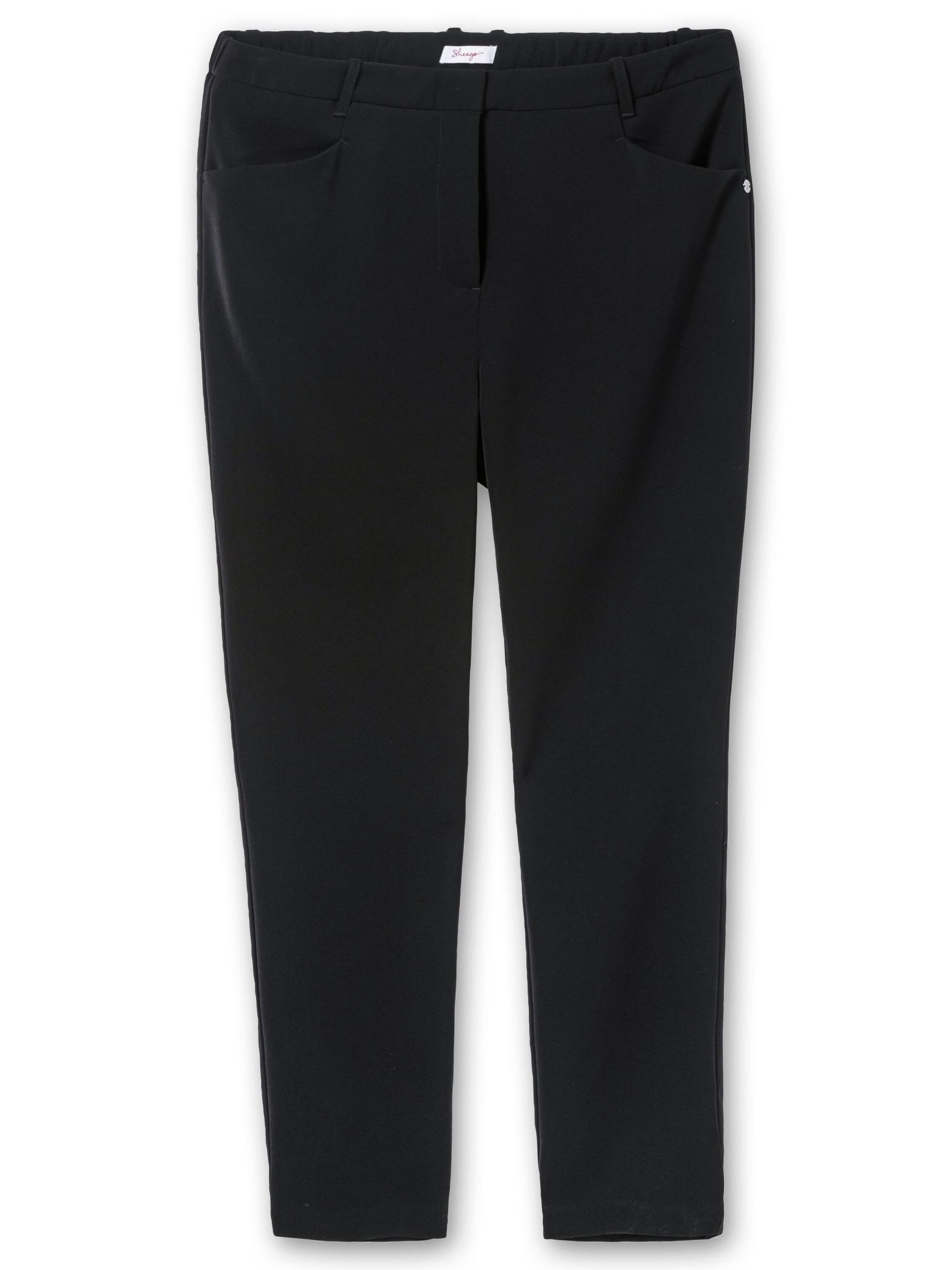 SHEEGO Slimfit Broek in Zwart: voorkant