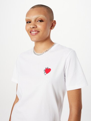 Tricou 'L'amour' de la Les Petits Basics pe alb