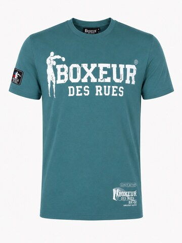 Boxeur des Rues Shirt 'Herren T-Shirt Slim Fit Boxeur des Rues, Ozeanblau, Weißes Logo, Premium-Baumwolle'‌‌‌‌‌‌ in Blau: Vorderseite