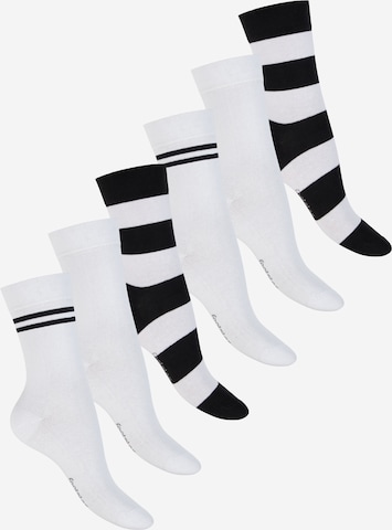 footstar Socken 'Ringel' in Weiß: Vorderseite