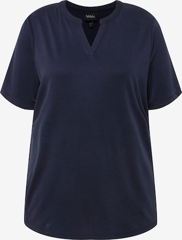T-shirt Ulla Popken en bleu : devant