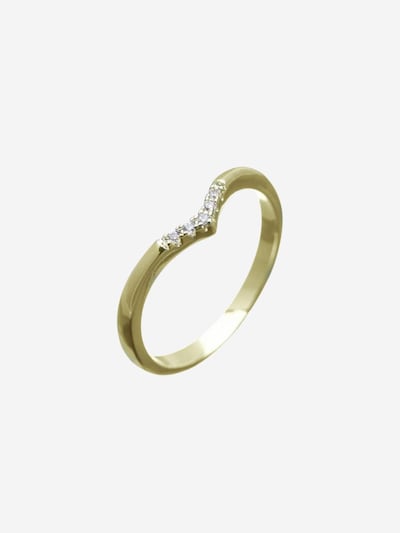 THE GEM STORIES JEWELRY Ring 'V 925' in 54 in de kleur Goud, Productweergave