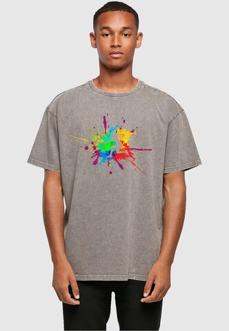 Merchcode Shirt 'Color Splash Player' in Grey: front