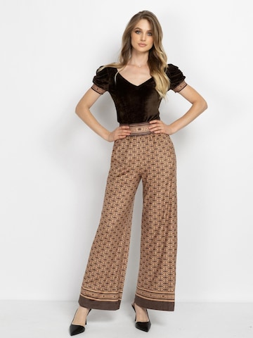 JIORO Wide leg Trousers in Brown