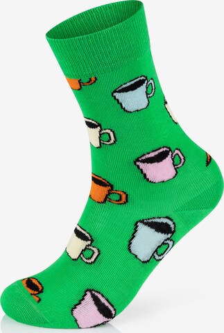 Happy Socks Socks '3-Pack Milk-My Cup Of Tea-Sunny Side Up' in Green