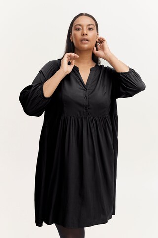 Fransa - Vestidos camiseiros 'SOFTY' em preto: frente