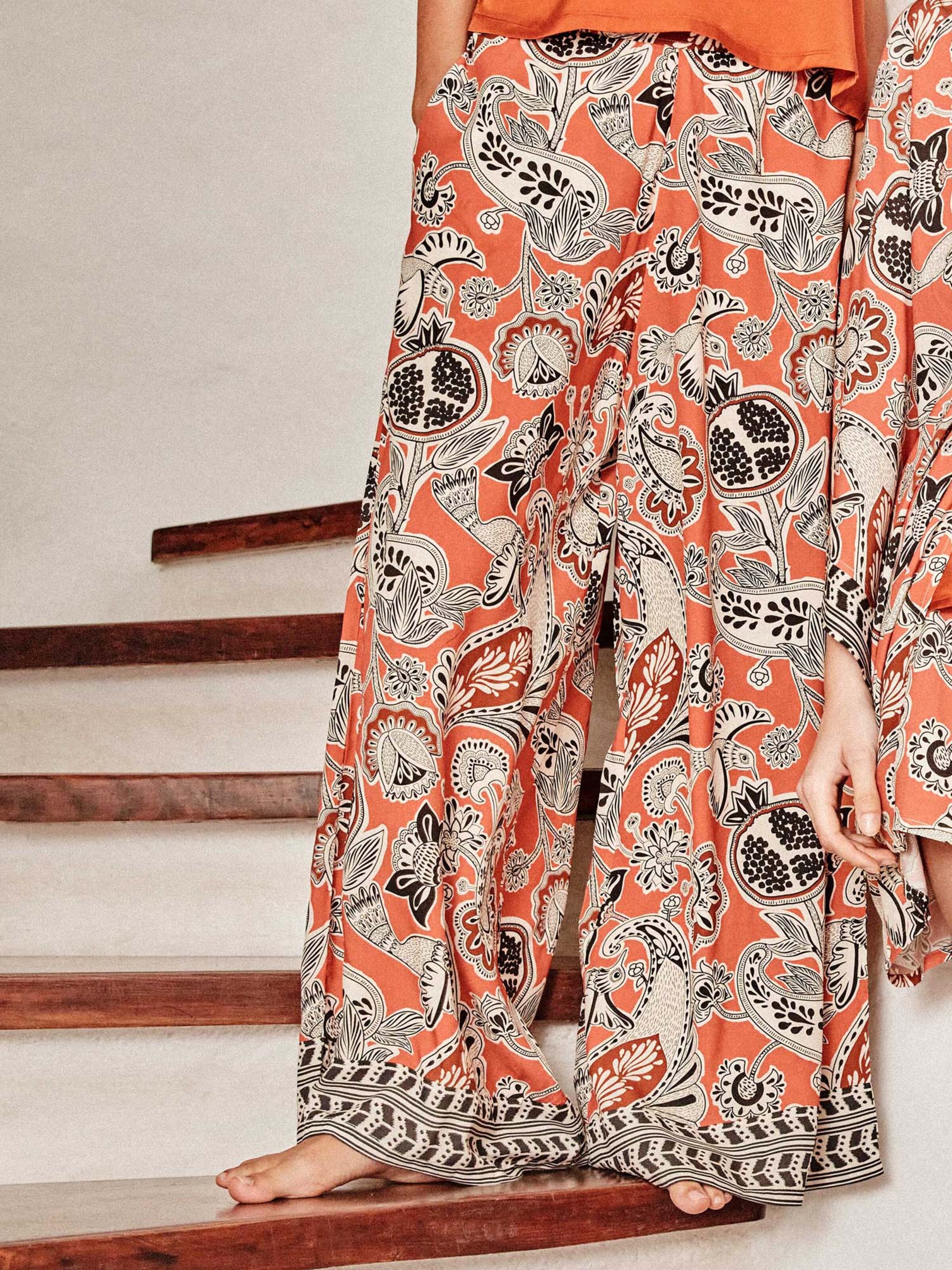 Gisela Loosefit Pyjamabroek in Oranje