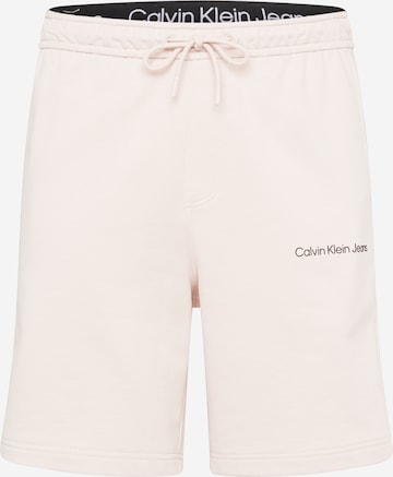 Calvin Klein Jeans - Loosefit Calças 'INSTITUTIONAL' em rosa: frente