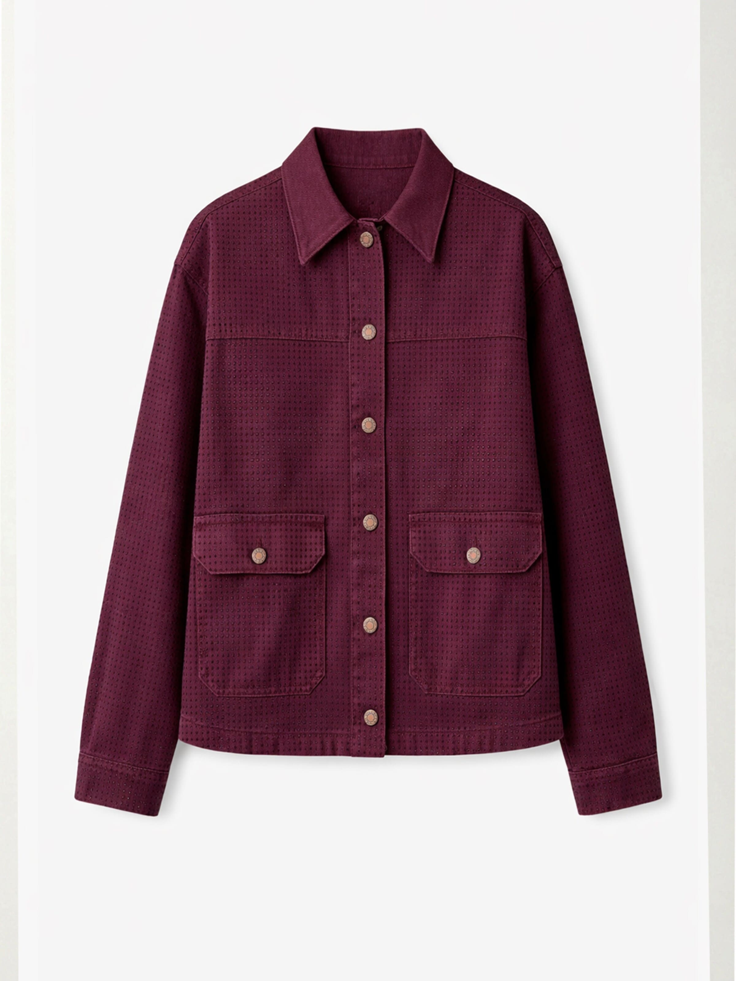 IT'S BASIC Bodywarmer 'RHINESTONE STRAIGHT DENIM JACKET' in Rood: voorkant