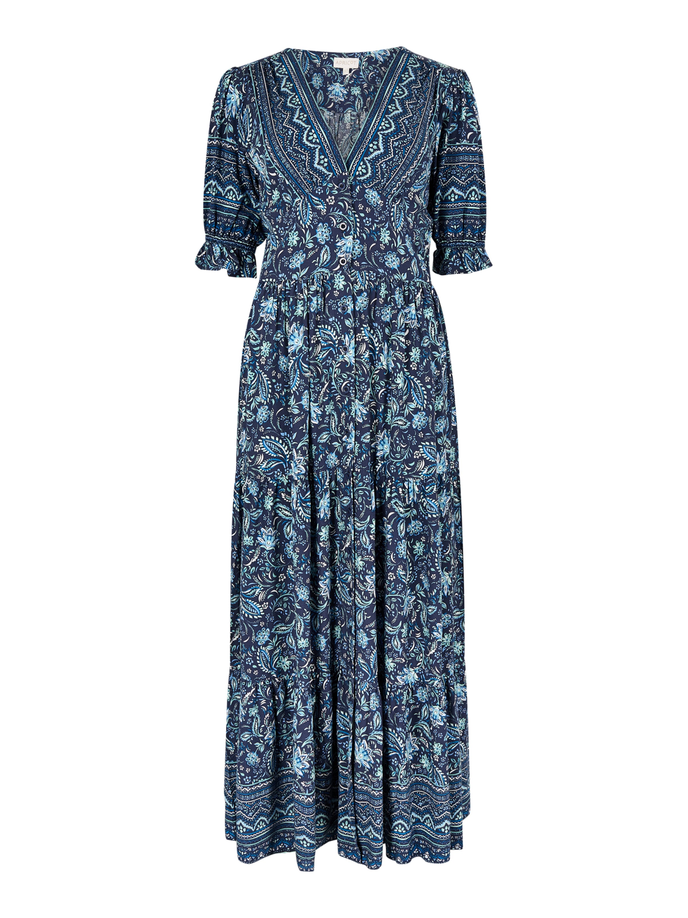 Apricot Jurk 'Sarasa' in Blauw: voorkant