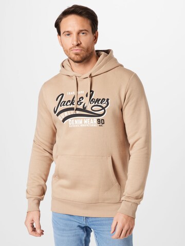 JACK & JONES Tréning póló - barna: elől