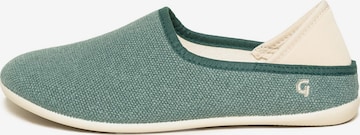 Gottstein Slippers 'Linen Slip-On' in Green: front