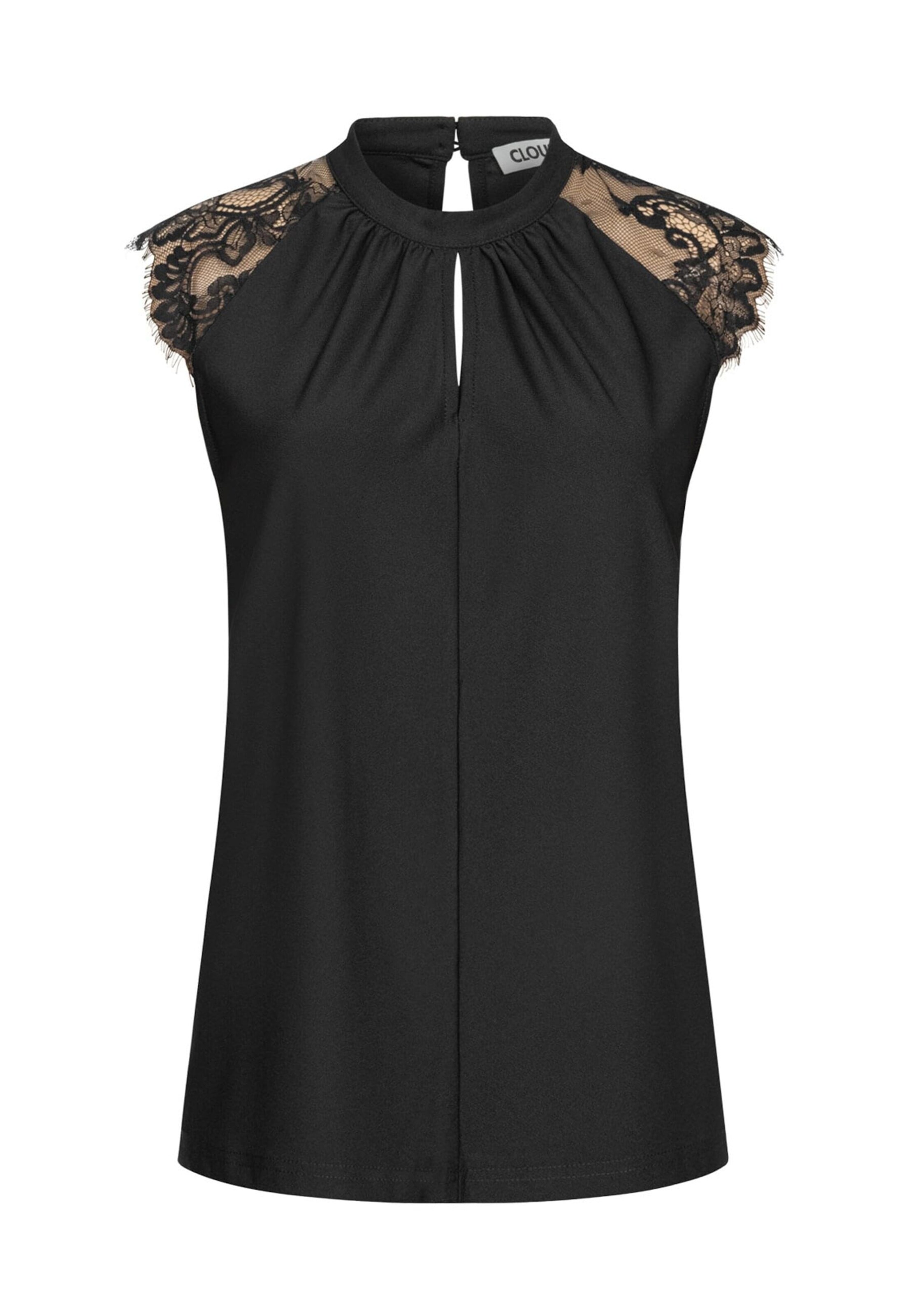 Cloud5ive Blusentop in Schwarz: Vorderseite