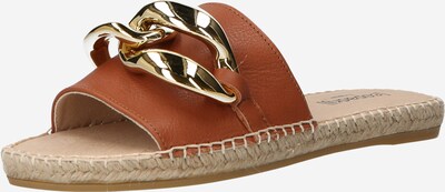 espadrij l´originale Pantolette 'Plage Cuir' in cognac / gold, Produktansicht