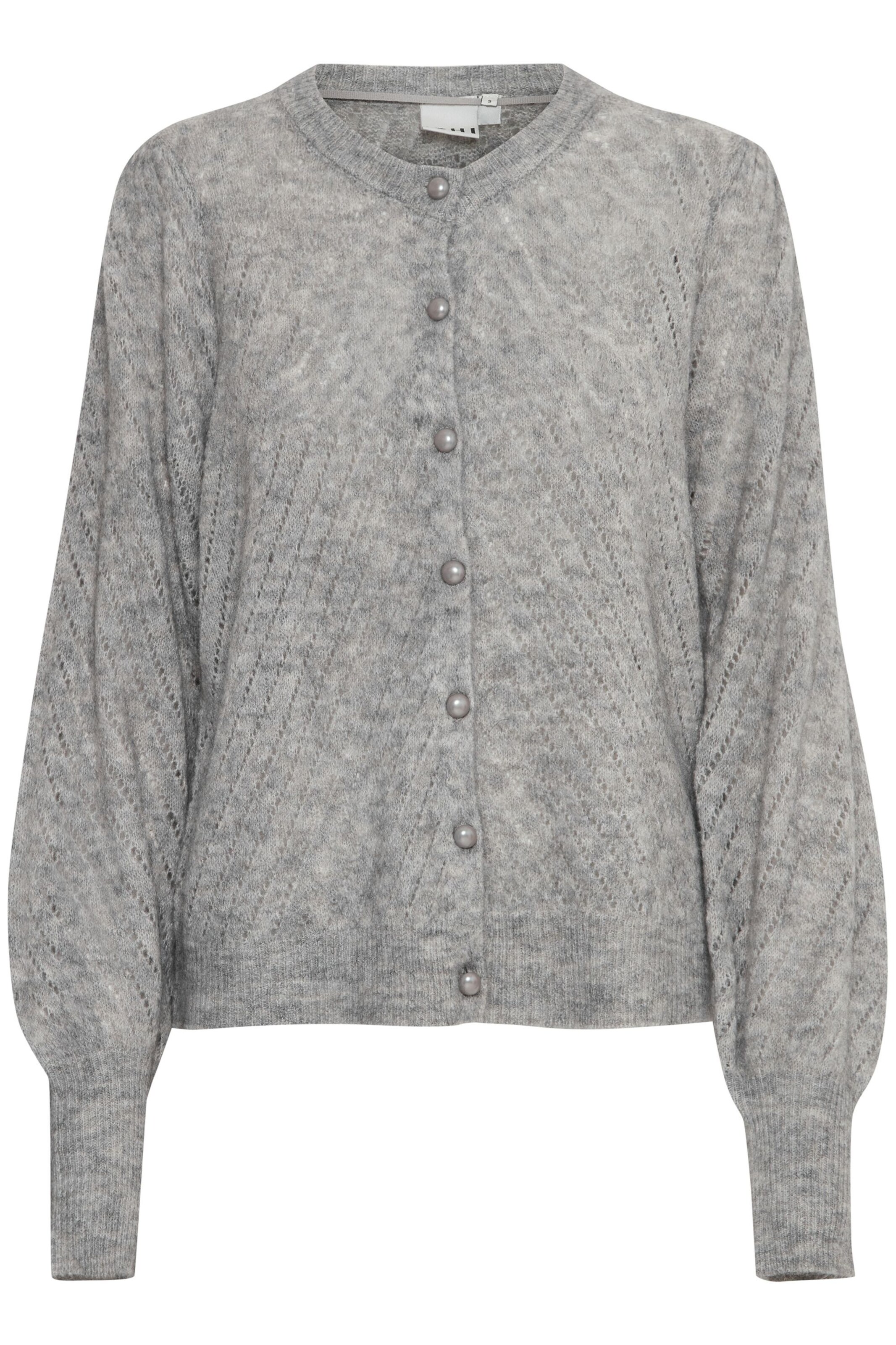 ICHI Knit cardigan 'Kamara' in Grey: front