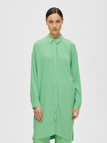 SELECTED FEMME Рокля тип риза 'VIVA-TONIA' в зелено: отпред