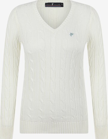 DENIM CULTURE Pullover 'Bloom' in Weiß: predná strana