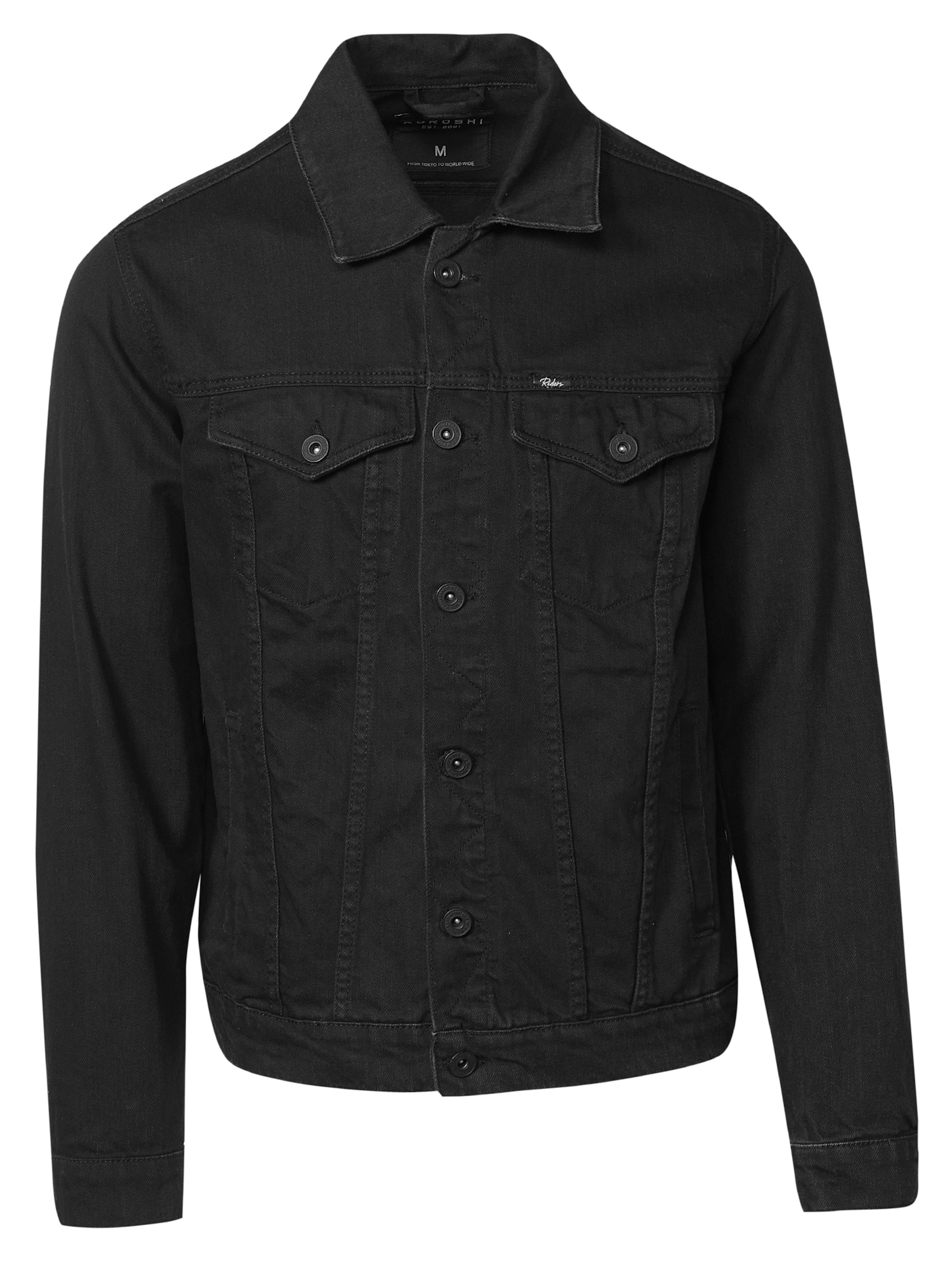 KOROSHI Φθινοπωρινό και ανοιξιάτικο μπουφάν σε μαύρο: μπροστά