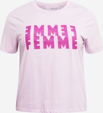 T-shirt Selected Femme Curve en rose : devant