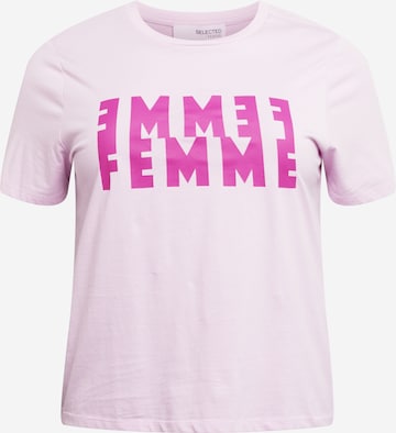 Selected Femme Curve T-Shirt in Pink: predná strana