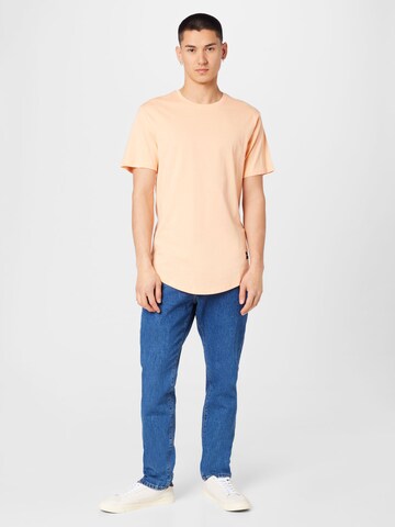 Only & Sons Regular Fit T-Shirt 'Matt' in Orange