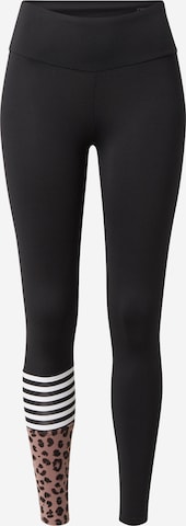 Skinny Pantaloni sport de la Hey Honey pe negru: față