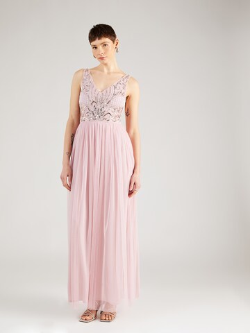 LACE & BEADS Evening Dress 'Debbie' in Pink: front