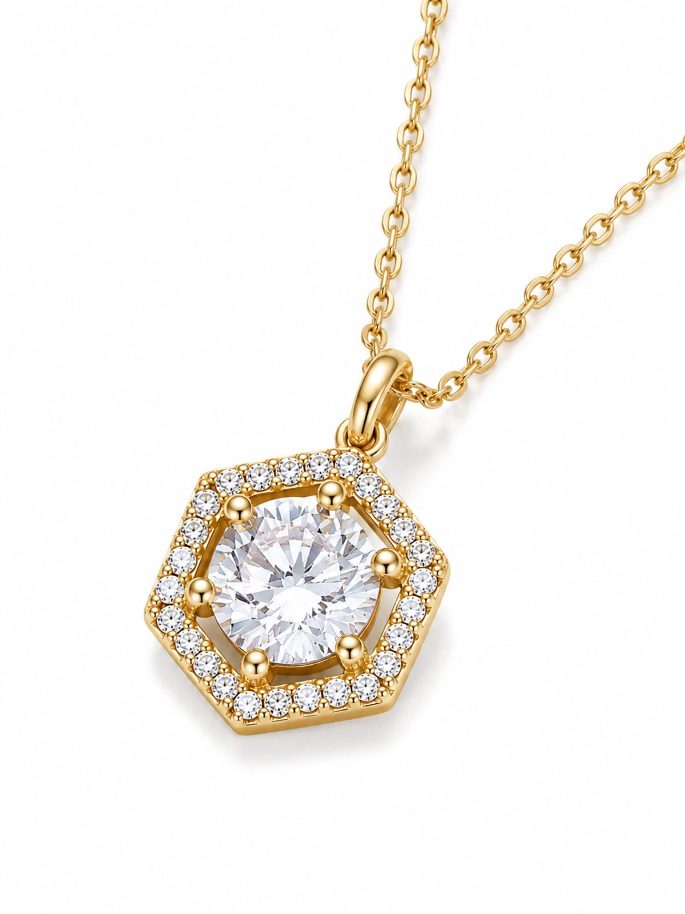 CHIVAL Necklace 'Square Gem' in Gold: front
