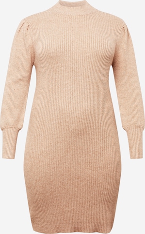 ONLY Curve Knitted dress 'KATIA' in Beige: front