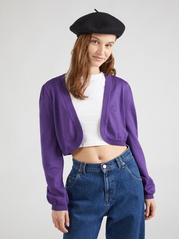 SAINT TROPEZ Knit Cardigan 'Mila' in Purple: front