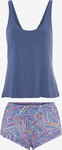 LSCN by LASCANA Short Pajama Set in Blue: front