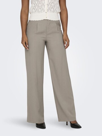 ONLY Wide leg Pleat-Front Pants in Grey: front