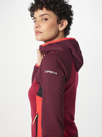 ICEPEAK Athletic Zip-Up Hoodie 'BASILE' in Red