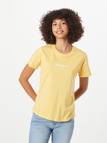 Pepe Jeans T-shirt 'Wendy' i gul: framsida