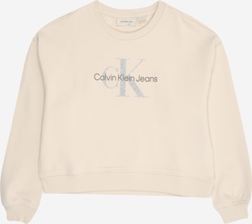 Calvin Klein Jeans Sweatshirt in Beige: front