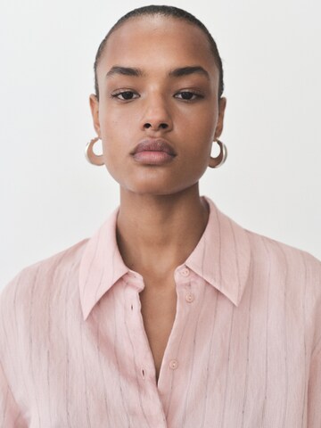 MANGO Blus 'CORTAZAR' i rosa