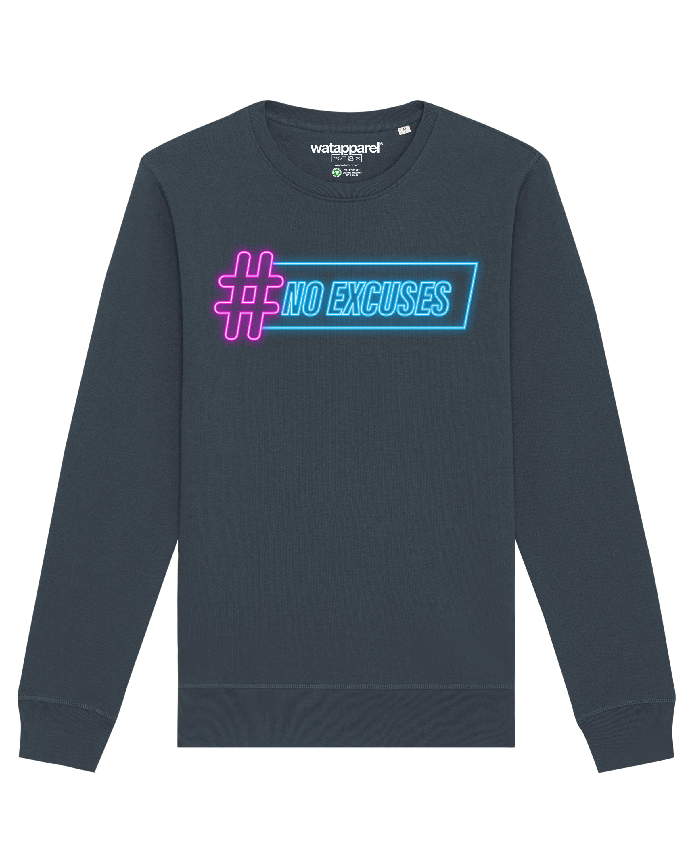 Watapparel Sweatshirt 'No Excuses' in Grau: Vorderseite