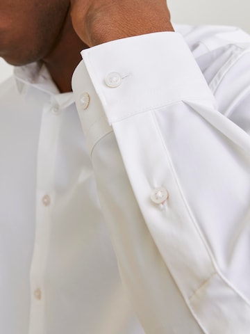 JACK & JONES Slim fit Button Up Shirt 'Active' in White
