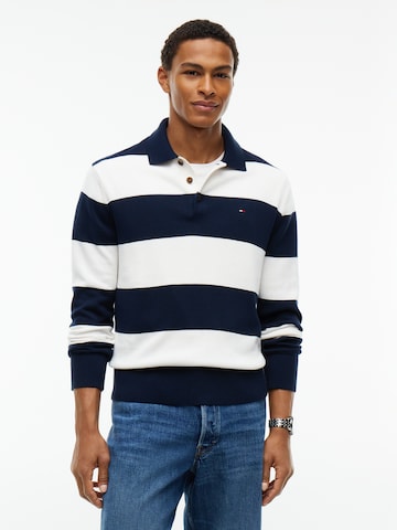 Tommy Jeans Sveter 'ESSENTIAL' - Modrá: predná strana